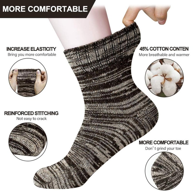 besky Warm Socks for Women Cozy Fuzzy Winter Socks Cotton Soft Crew Socks Christmas Gifts for Women - Image 2