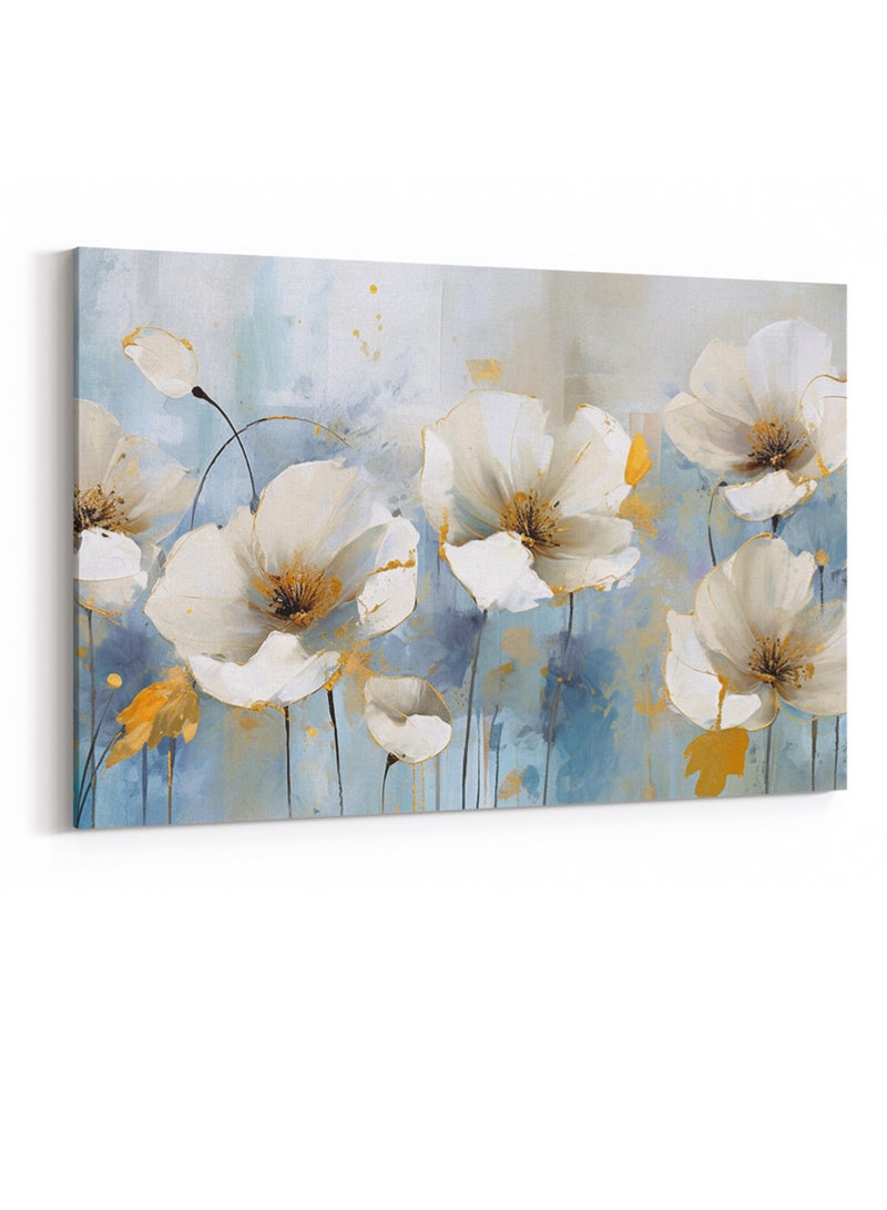 لوحة كانفاس على إطار خشبي بتصميم نمط فني من الزهور - Image 4