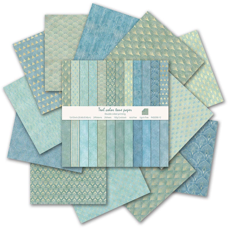 Colabrili 12"X12" Boho Scrapbook Paper, Double sided printing 13.76 oz/390 g, 24 Sheets DIY Origami Decorative Craft for Card Making Background Origami Decopage Decorative Scrapbooking Supplies (Boho3) - Image 1