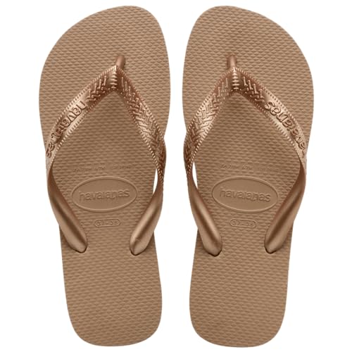 Havaianas صندل هافايناس النسائي توب تيراس، ذهب وردي، 7-8 م أمريكي - Image 1
