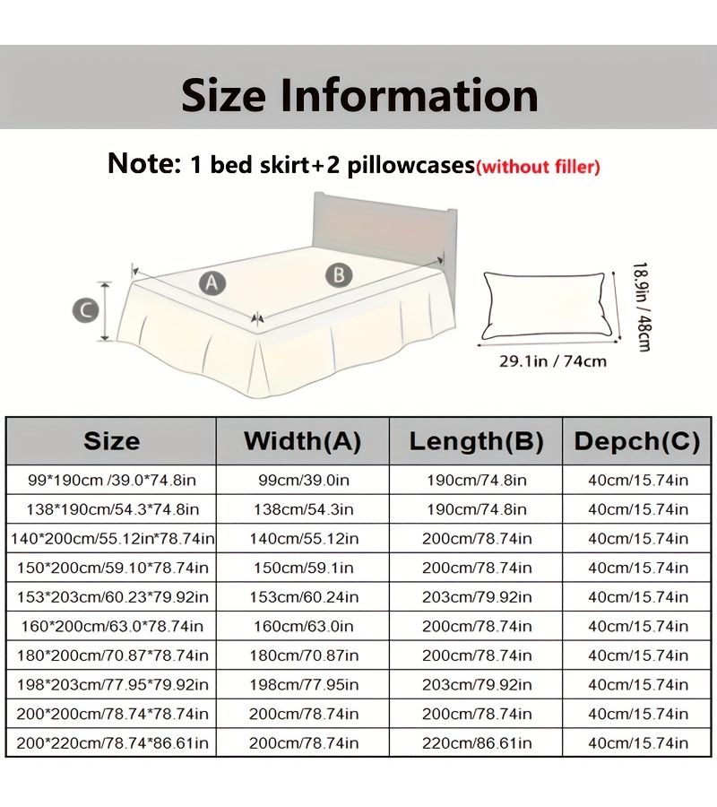 3pcs Vibrant Red Peony Printed Bedding Set Bed Sheet Skirt National Beauty Mudan Color Noctilucent Design 1 Duvet Cover 2 Pillowcases Tie Back Lace Trim Pleated Hem No Inserts Soft Comfortable Easy Remove Mattress Protector For Bedroom Ambiance 7874 X 8661 Inches - Image 3