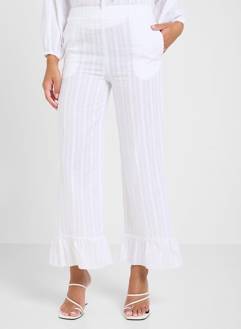 Ginger Tonal Stripe Blouse & Wide Leg Pant With Frill  - Image 4