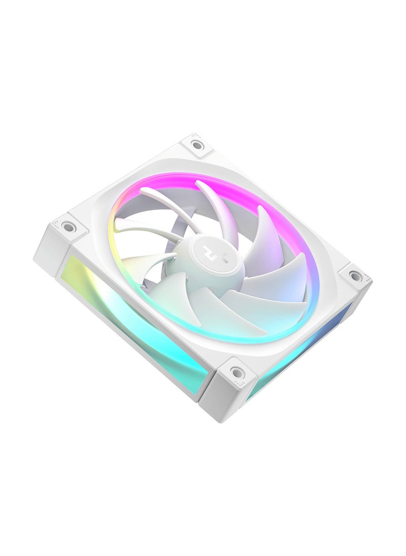 DEEPCOOL - FL12 120mm Case Fans, 2150 RPM Fan Speed, 55 CFM Fan Airflow, Fluid Dynamic Bearing Type, 4-Pin PWM Fan Connector, Addressable RGB LED, Pack of 3, R-FL12-WHAPN3-G - Image 1