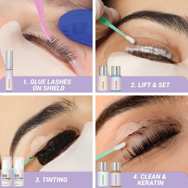 MIYA LASH All in 1 Eyelash and Eyebrow Lift Kit - Lash Lift and Tint, Brow Lamination and Tint, Keratin Lash Perm LVL, Beginner Friendly, All Tools Included - Image 4