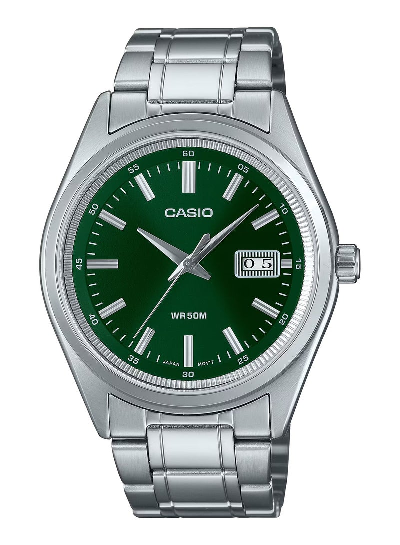 CASIO Quartz Anlaog Green Dial Stainless Steel Men's Watch MTP-B180D-3AV