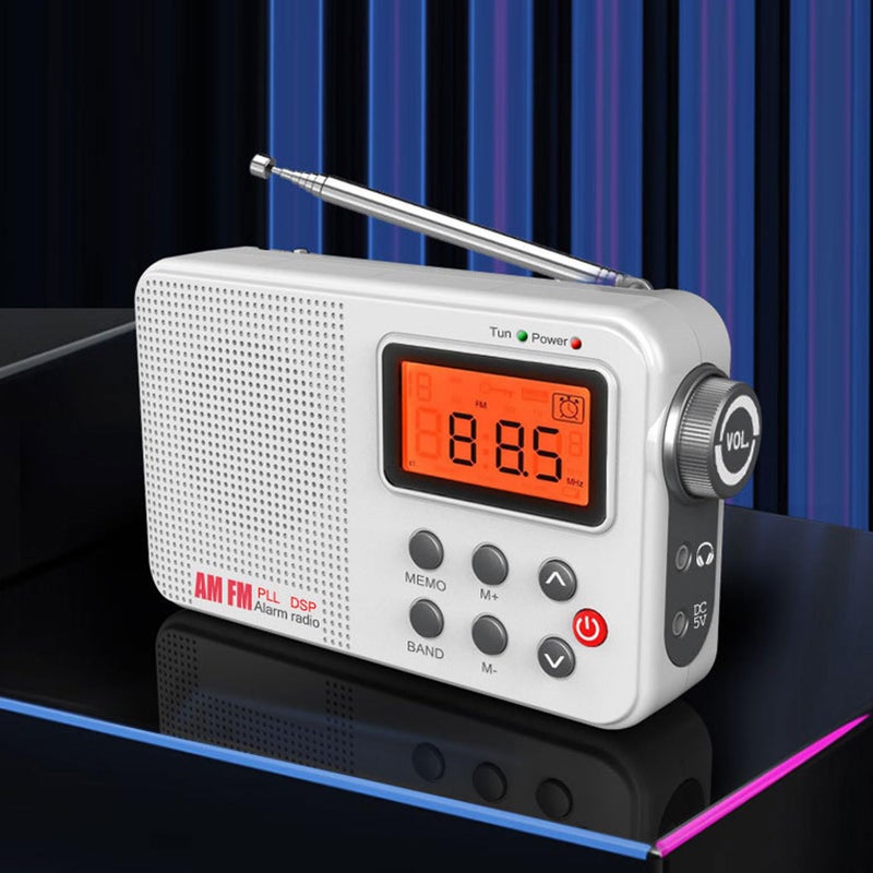 راديو رقمي محمول AM FM SW بشاشة LCD مضاءة خلفيًا واستقبال قوي للإشارة للسفر والهواء الطلق - Image 4