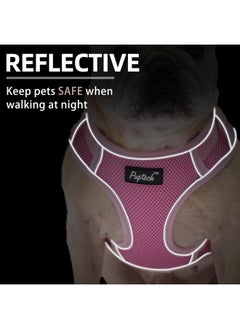 PUPTECK PUPTECK Dog Harness and Leash Set for Small Medium Dogs No Pull, Soft Mesh Adjustable Puppy Cat Harness Reflective at Night, Pink S  - Image 5