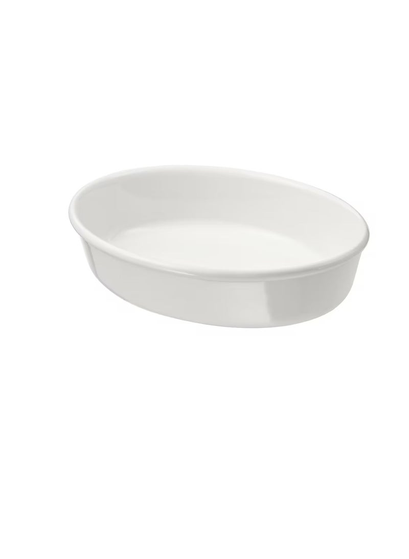 صحن فرن بيضاوي / أوف وايت 26x21 سم - Image 1