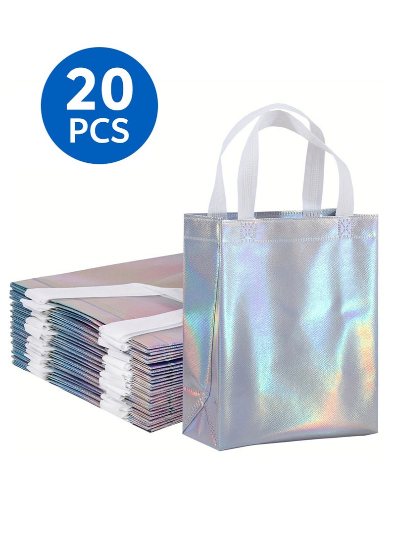 Reusable Non Woven Gift Bags with Handles, 20×10×25cm, Pack of 20, Multipurpose Holiday Gift Tote Bags for Wedding Ramadan Festival - Image 1
