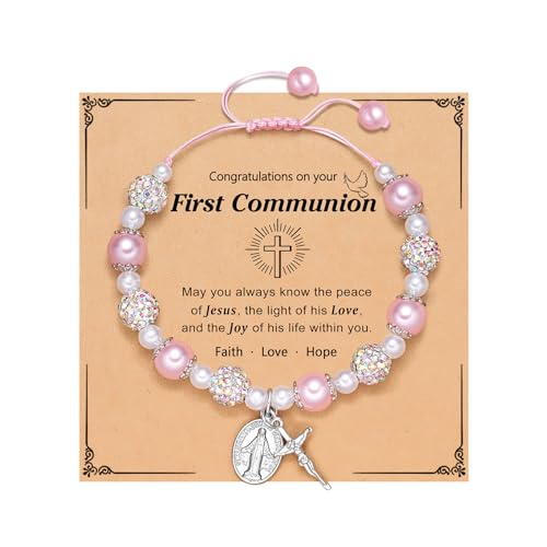 UNGENT THEM First Communion Gifts for Girls, Catholic First 1st Holy Communion Gifts for Girls Communion Bracelets, First Communion Decorations - Image 1