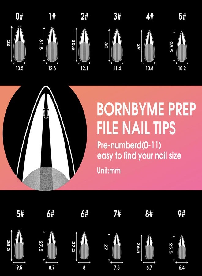 BORNBYME Medium Stiletto Soft Gel Nail Tips, BORNBYME 240 PCS Pre Buff Full Cover Shaped Nail Extenison Tips Half Matte Gel Nail Tips - Image 3