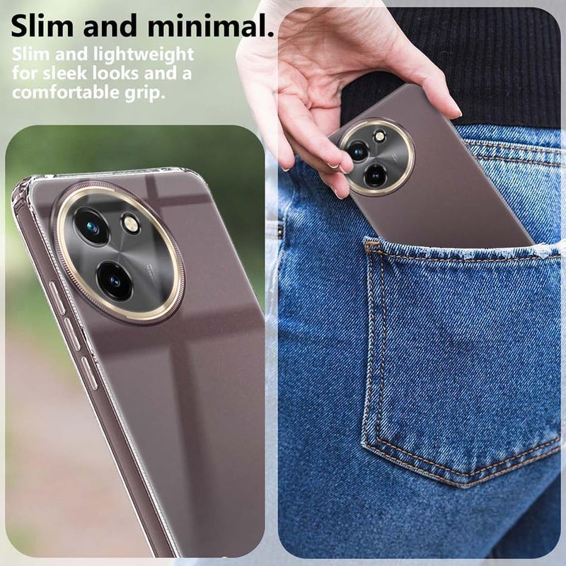 Nishtech غطاء خلفي شفاف هجين ناعم رفيع مضاد للغبار لجهاز Vivo T3X 5G (2024) مع حماية الكاميرا - Image 3