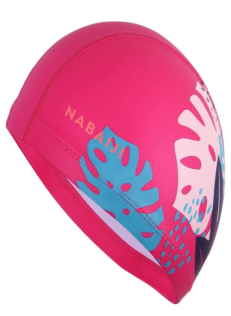 NABAIJI NABAIJI by DECATHLON, Adult Swimming Cap Silicone Mesh 56-60 Cm Print Leaves Pink 
