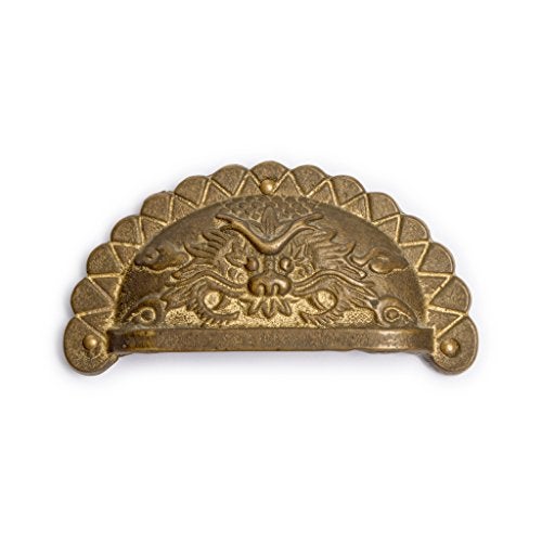 Hardware Philosophy Dragon Brass Drawer Handle Pulls Hardware 3.4" - Set of 2 - Image 1