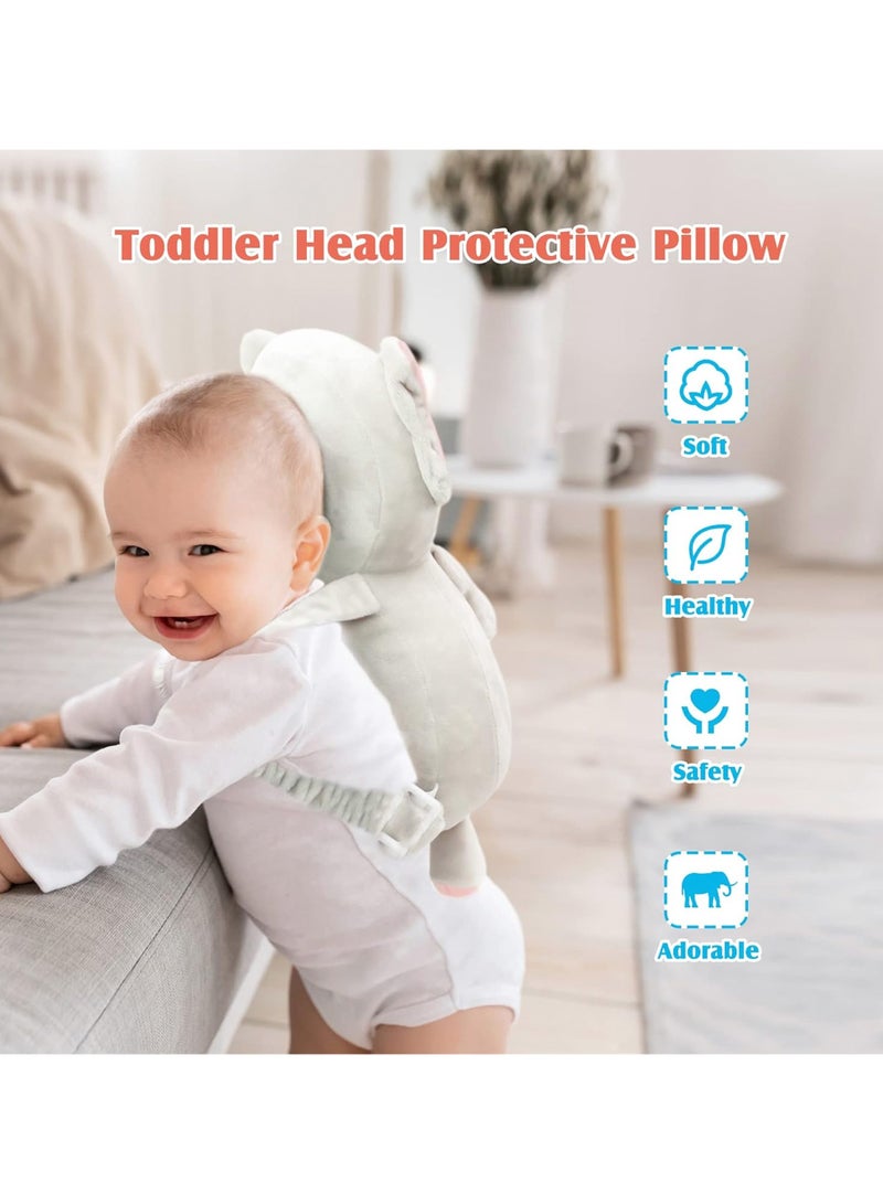 Taizz Ventures Baby Walker Head Protector - Adjustable Baby Head & Back Safety Cushion Backpack for Toddlers - Suitable for Ages 6 to 24 Months - Elephant Grey  - Image 2