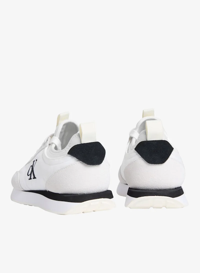 Calvin Klein Jeans Bright White/Black/Marshmallow Essential Retro Mono-Sock Fit Trainers for Women | Best Price UAE