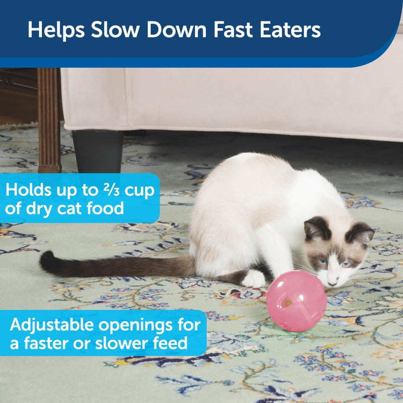 PetSafe Slimcat Feeder Ball - Interactive Game for Your Cat - Fill with Food and Treats - Pink - Image 2