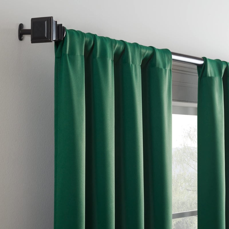 ECLIPSE Darrell Thermaweave Blackout Window Curtain Panel, 37" x 63", Emerald - Image 2