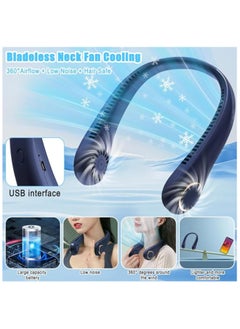 Neck Air Conditioner, Portable Neck Fan, Bladeless Neck Cooling Fan Usb Rechargeable, 3 Speed Adjustable Soft Neckband Hands Free Mini Fan for Sports, Travel, Outdoor, Indoor - Blue - pzsku/ZCF92DE185CB5736B52EBZ/45/_/1718355423/6ae12dce-c5ba-4249-a54f-c8131f188740