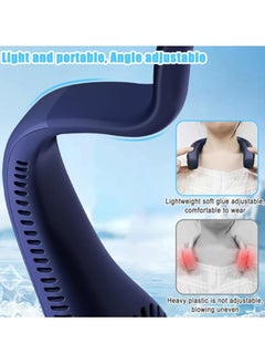 Neck Air Conditioner, Portable Neck Fan, Bladeless Neck Cooling Fan Usb Rechargeable, 3 Speed Adjustable Soft Neckband Hands Free Mini Fan for Sports, Travel, Outdoor, Indoor - Blue - pzsku/ZCF92DE185CB5736B52EBZ/45/_/1718355443/51306a1b-c963-4c18-9003-01c7a296e9d7