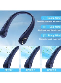 Neck Air Conditioner, Portable Neck Fan, Bladeless Neck Cooling Fan Usb Rechargeable, 3 Speed Adjustable Soft Neckband Hands Free Mini Fan for Sports, Travel, Outdoor, Indoor - Blue - pzsku/ZCF92DE185CB5736B52EBZ/45/_/1718355493/ed048ec0-ab83-4170-9ea1-408757f83970