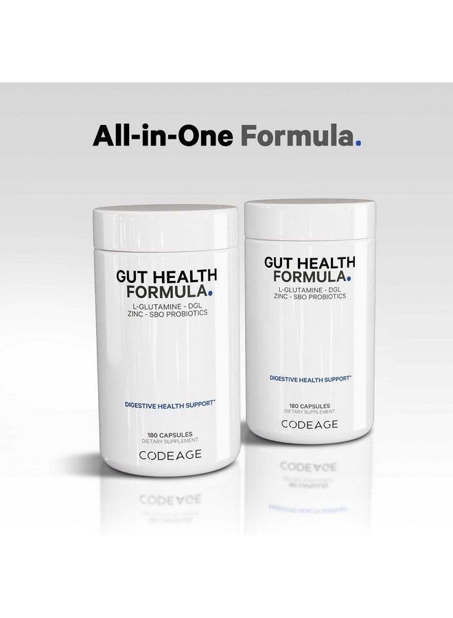 Codeage Gut Health Supplements Vegan Formula - L Glutamine, Zinc, Turkey Tail Mushroom Powder, Tonic Mushroom, Maitake, Micro Algae, Mineral, Licorice Root DGL - Probiotics, Prebiotics - 180 Capsules - Image 4