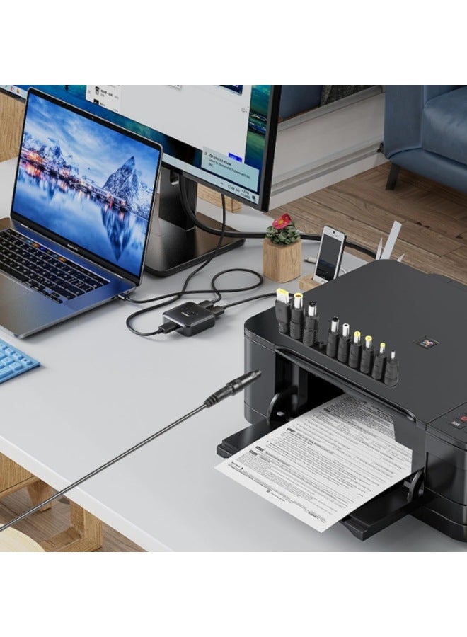 Type C To DC Fast Charging Adjustable Voltage Adapter With 10 Adapter Notebook Universal Connection Line-Color:Cable + 10 Adapters  - Image 4