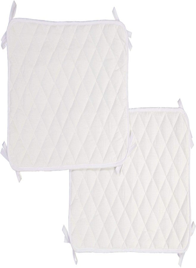 Abstract Quilted Portable Crib Bib Sheet Saver 24.5" X 13" (2 Pack, White) - Image 2