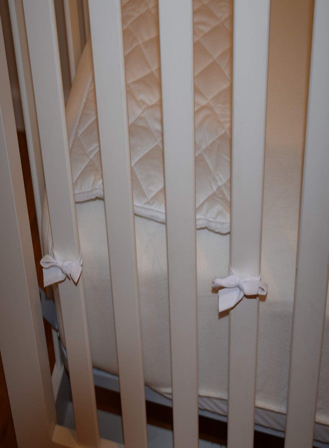 Abstract Quilted Portable Crib Bib Sheet Saver 24.5" X 13" (2 Pack, White) - Image 5