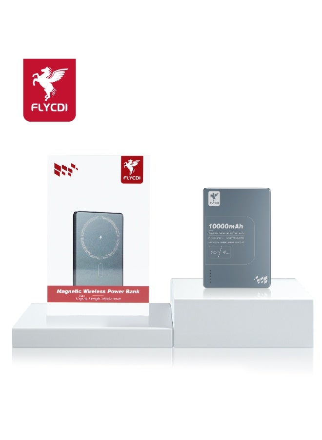 FLYCDI 10000mAh MagSafe Powerbank – Ultra-Slim, Strong Magnetic Wireless & Wired Charging, Smart Wake-Up Tech - Image 3
