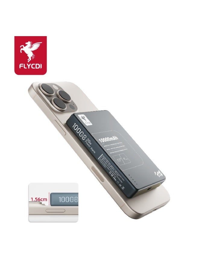 FLYCDI 10000mAh MagSafe Powerbank – Ultra-Slim, Strong Magnetic Wireless & Wired Charging, Smart Wake-Up Tech - Image 2