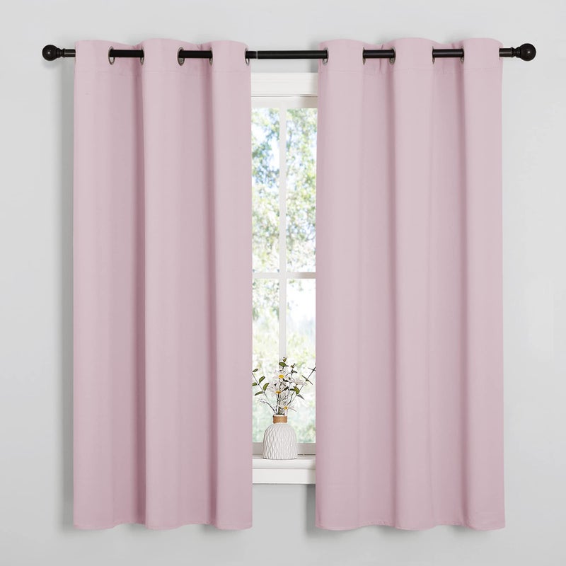 NICETOWN Blackout Draperies Curtains for Girls Room, Nursery Essential Thermal Insulated Grommet Blackout Panels (Lavender Pink, 1 Pair, 34" x 54") - Image 1