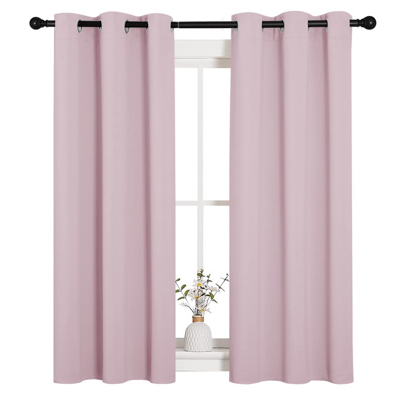 NICETOWN Blackout Draperies Curtains for Girls Room, Nursery Essential Thermal Insulated Grommet Blackout Panels (Lavender Pink, 1 Pair, 34" x 54") - Image 4