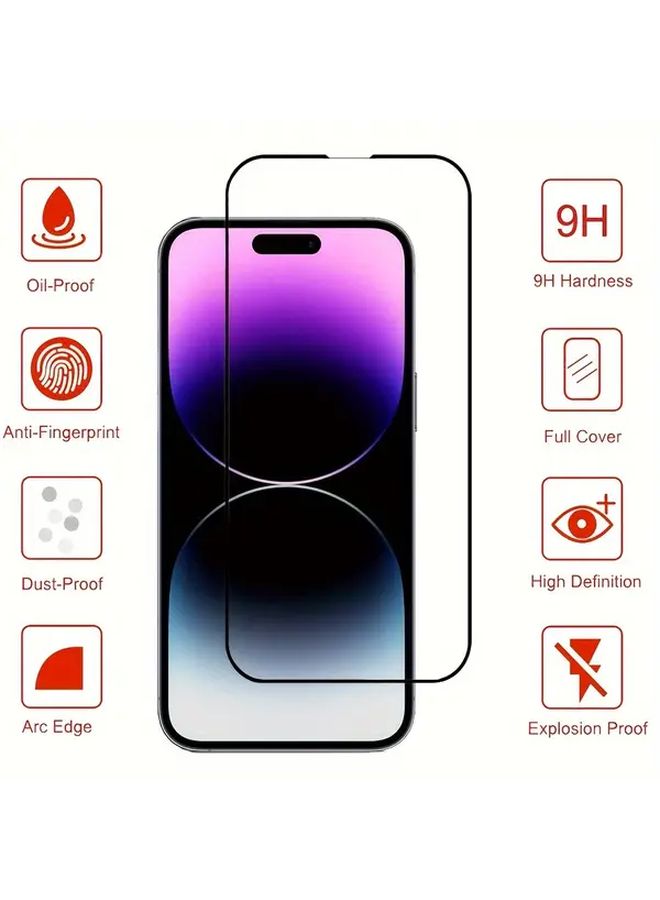 4Pcs Full Screen Tempered Glass Screen Protector For iPhone 14 Pro 9H Hardness - Image 2