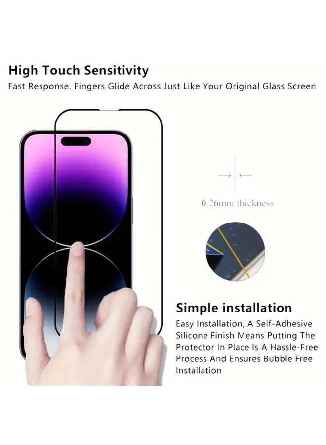 4Pcs Full Screen Tempered Glass Screen Protector For iPhone 14 Pro 9H Hardness - Image 3