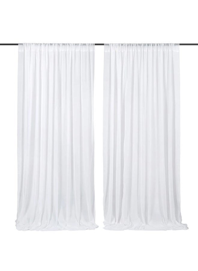 QueenDream - White Backdrop Curtains 10ft x 10ft Chiffon Photo Drapes for Wedding Birthday Parties Baby Decorations 2 Panels 5ft x 10ft - Image 1