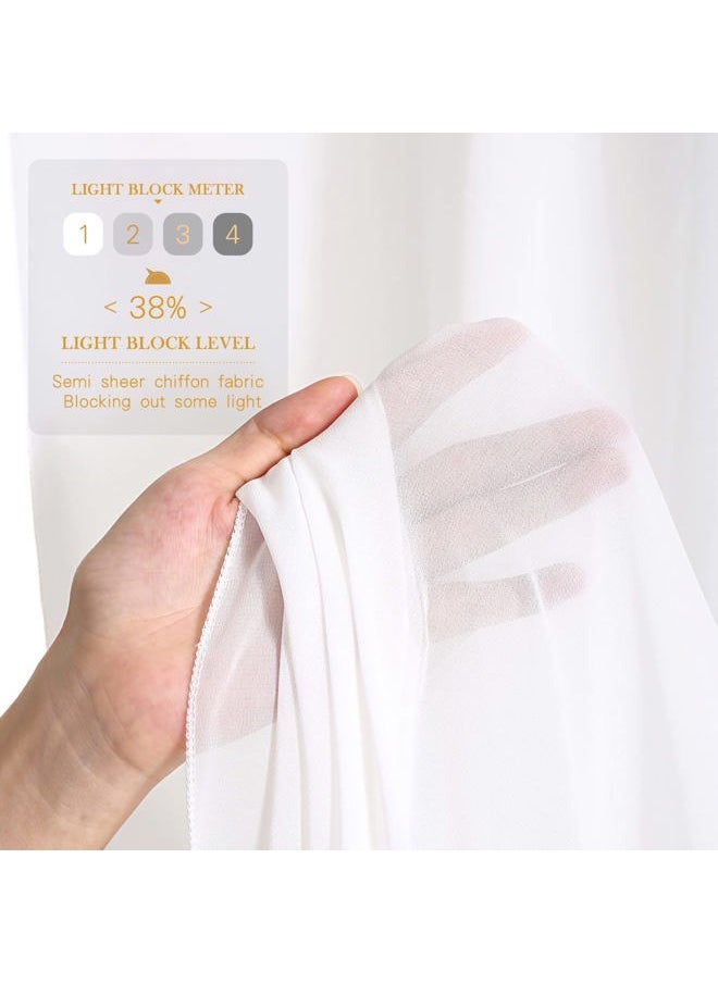 QueenDream - White Backdrop Curtains 10ft x 10ft Chiffon Photo Drapes for Wedding Birthday Parties Baby Decorations 2 Panels 5ft x 10ft - Image 1