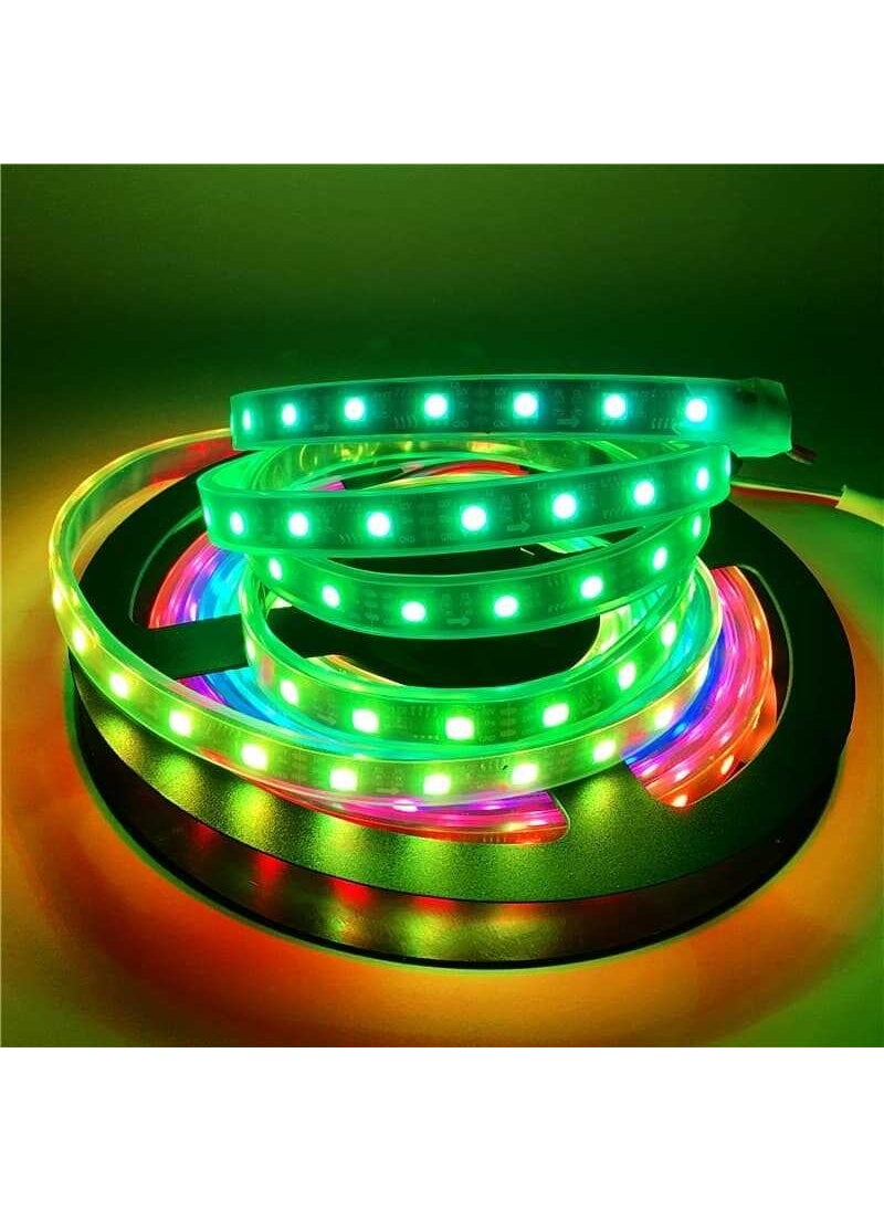 Robotistan - WS2812B Addressable Rgb LED Strip - 60 LEDs IP65 - Silicone Protected (Waterproof) - 5m - Image 1