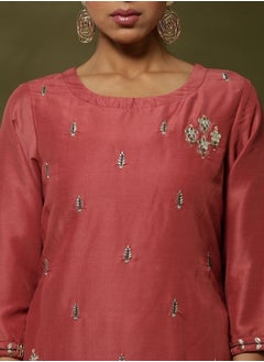 Embroidered straight kurta with solid straight pants and embroidered net dupatta-rose pink - pzsku/ZCF9329282758C42E22DBZ/45/_/1740127624/a07bd030-7a51-452b-8cf0-f6af755def46