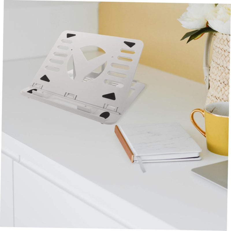 Adjustable Ergonomic Laptop Cooling Stand White Height Adjustable Heat Dissipation - Image 4