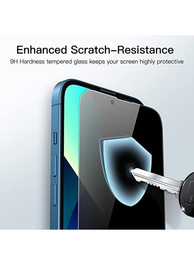 جي تيك واقي شاشة بتغطية كاملة للخصوصية لهاتف آيفون 13 13 برو مقاس 6.1 بوصة، غشاء زجاجي مقوى مضاد للتجسس من الحافة إلى الحافة، جراب صديق للبيئة، عبوتان - Image 5