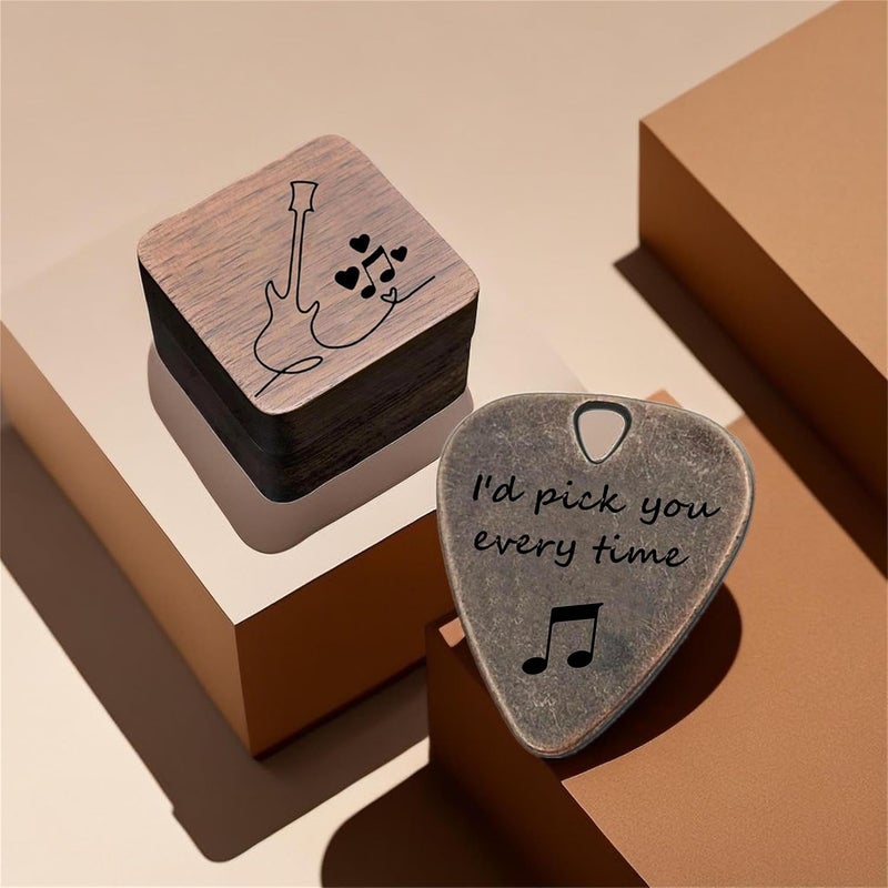 JUPPE Guitar Pick, Custom Guitar Pick Holder Storage Personalized Bronze Copper Stainless Steel Guitar Picks & Bass Picks Music Gift For Guitarist Him Her (Custom order) - Image 5