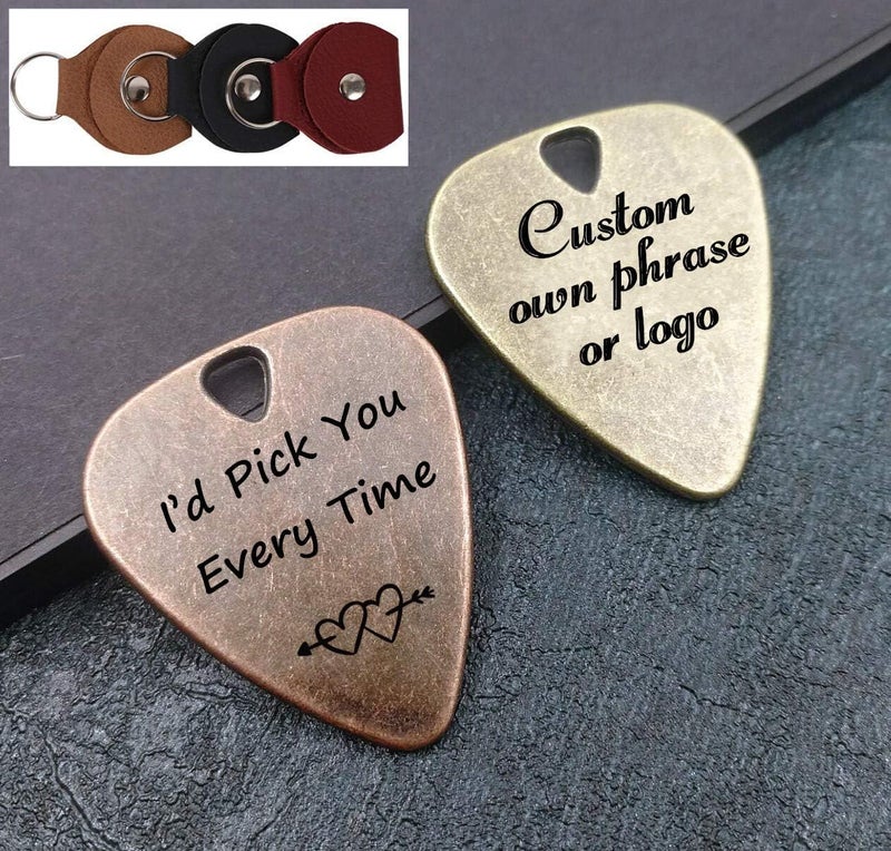 JUPPE Guitar Pick, Custom Guitar Pick Holder Storage Personalized Bronze Copper Stainless Steel Guitar Picks & Bass Picks Music Gift For Guitarist Him Her (Custom order) - Image 4