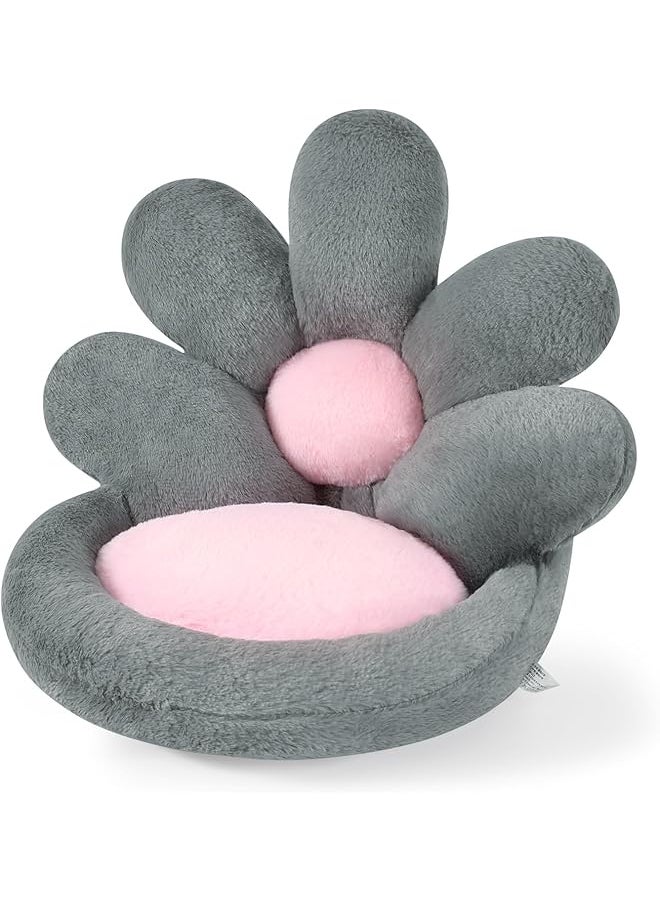 erorex Flower Shape Seat Cushion Comfy Kawaii Gaming Chair Cushions 19 Inch Lazy Sofa Office Floor Pillow Pad Cute Stuff For Gamer Bedroom Decor Gray  - Image 1