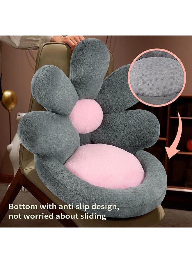 erorex Flower Shape Seat Cushion Comfy Kawaii Gaming Chair Cushions 19 Inch Lazy Sofa Office Floor Pillow Pad Cute Stuff For Gamer Bedroom Decor Gray  - Image 5