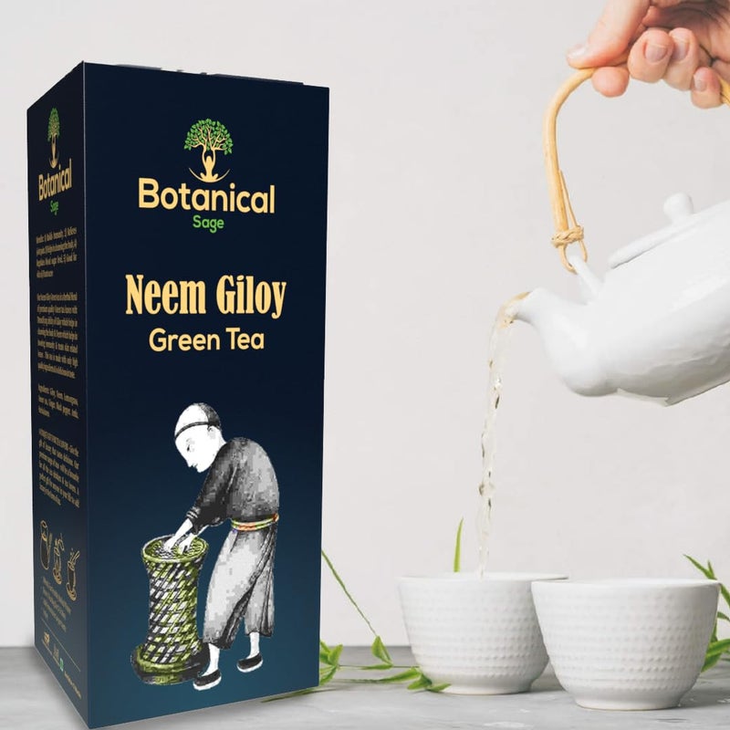 Botanical Sage- Neem giloy Green Tea 30 Pyramid Teabags | 30 Days Pack | Boosts Immunity | Luxury Tea | Selected - Image 2