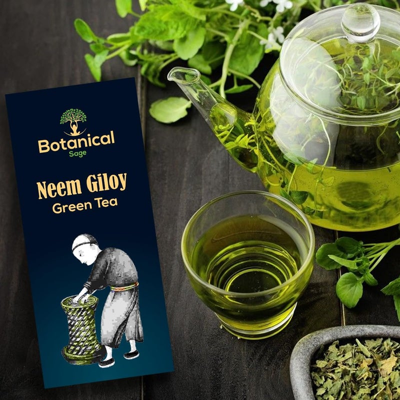 Botanical Sage- Neem giloy Green Tea 30 Pyramid Teabags | 30 Days Pack | Boosts Immunity | Luxury Tea | Selected - Image 4