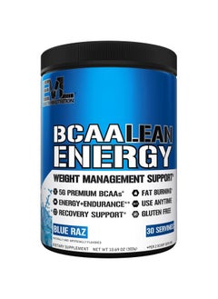 Evlution EVL BCAA Lean Energy Powder - Pre Workout Green Tea Fat Burner Support with BCAAs Amino Acids and Clean Energizers - Post Workout Recovery Drink for Lean Muscle Recovery - Blue Raz  - Image 1