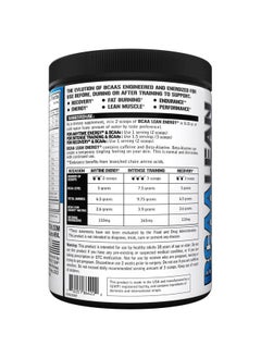 Evlution EVL BCAA Lean Energy Powder - Pre Workout Green Tea Fat Burner Support with BCAAs Amino Acids and Clean Energizers - Post Workout Recovery Drink for Lean Muscle Recovery - Blue Raz  - Image 3