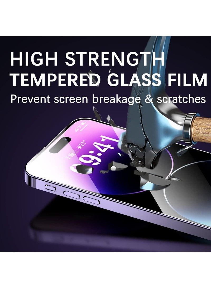 Color Fans iPhone 15 Pro Screen Protector (2023 Dust-Free Install), Full Coverage Tempered Glass Film 9H Hardness, Bubble Free - Image 3